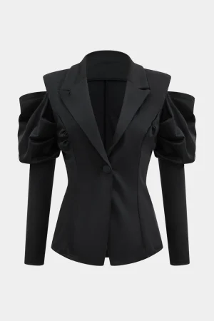 Cut Out Notched Lapel Blazer>MICAS Hot