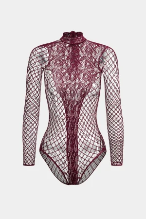 Cut Out Rhinestone Long Sleeve Bodysuit>MICAS Best
