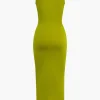 Cut Out Ruched Tank Maxi Dress>MICAS Outlet