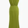 Cut Out Sleeveless V-Neck Maxi Dress>MICAS Fashion