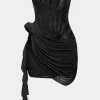 3D Floral Ruffle Corset Mini Dress>MICAS Hot