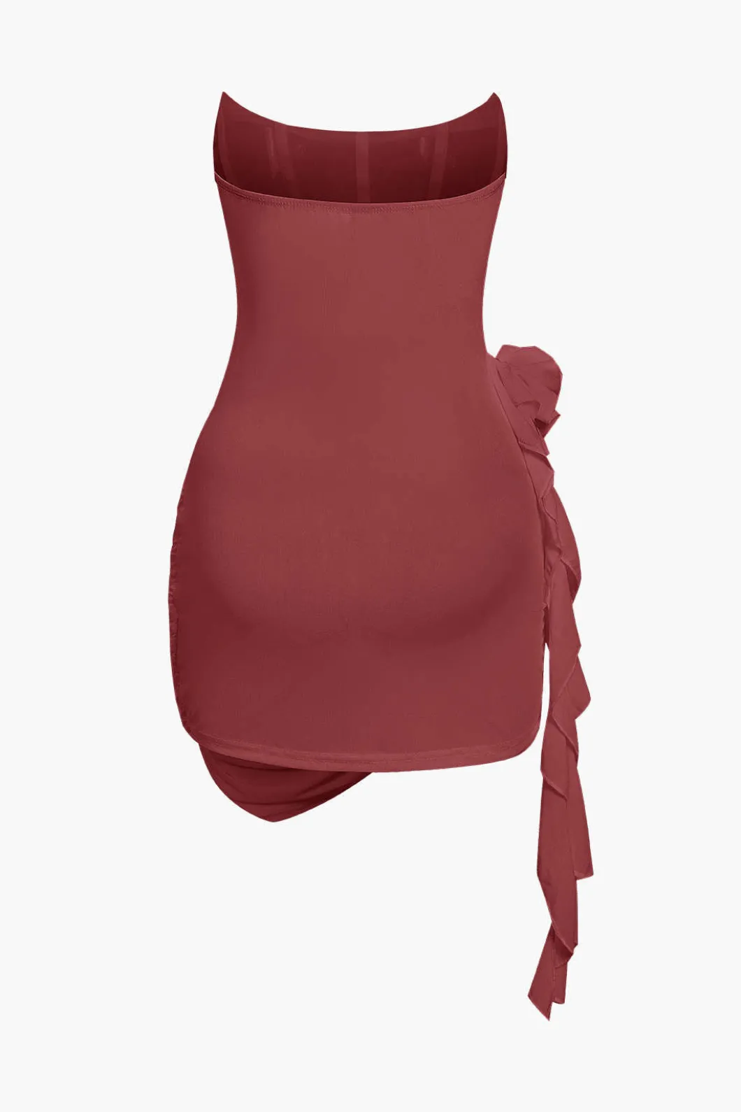 3D Floral Ruffle Corset Mini Dress>MICAS Hot