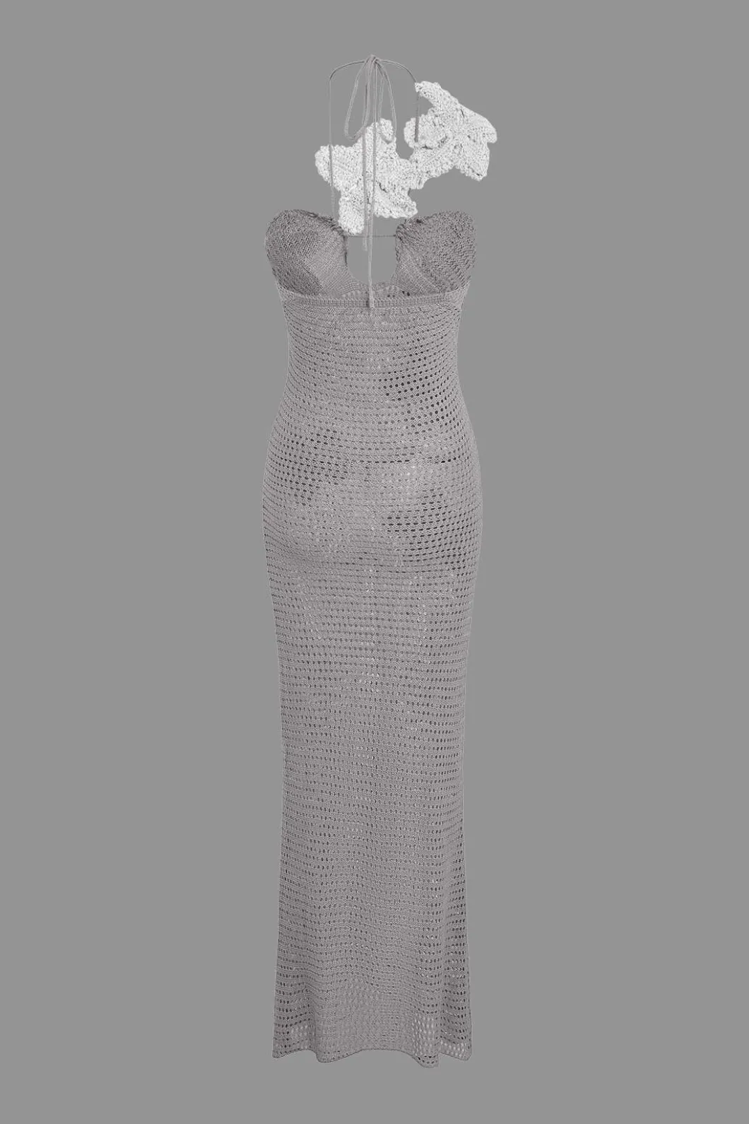 3D Flower Crossed Knit Maxi Dress>MICAS Outlet