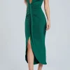 Deep V-Neck Sleeveless Midi Dress>MICAS Discount