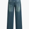 Denim Cut Out Washed Tie-Up Jeans>MICAS Online