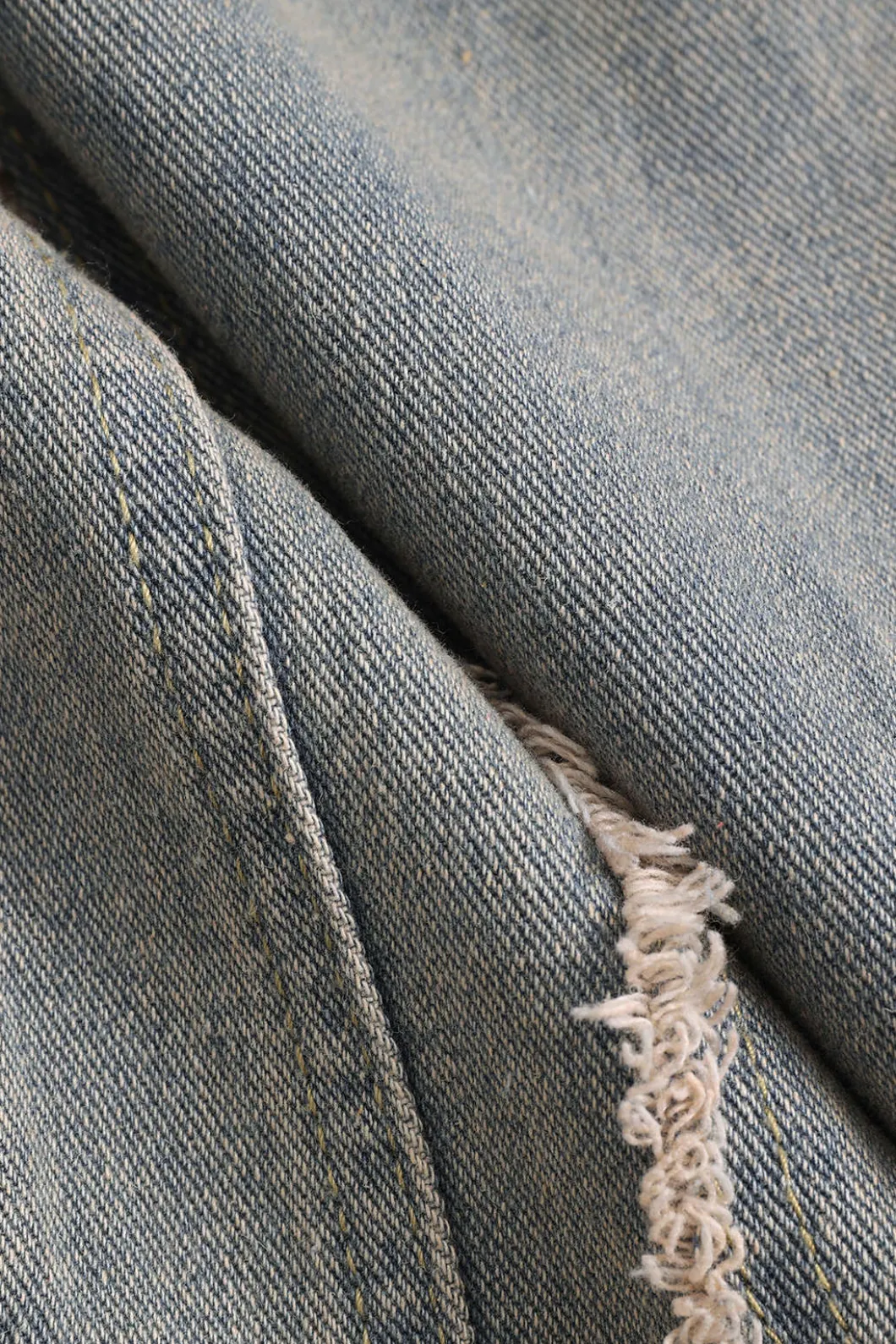 Denim Faded Straight Leg Jeans>MICAS Hot