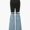 Denim Hybrid Flare Leg Pants>MICAS Fashion
