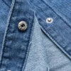 Denim Patchwork Button Round Neck Pocket Outerwear>MICAS Discount