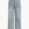 Denim Patchwork Design Jeans>MICAS Fashion