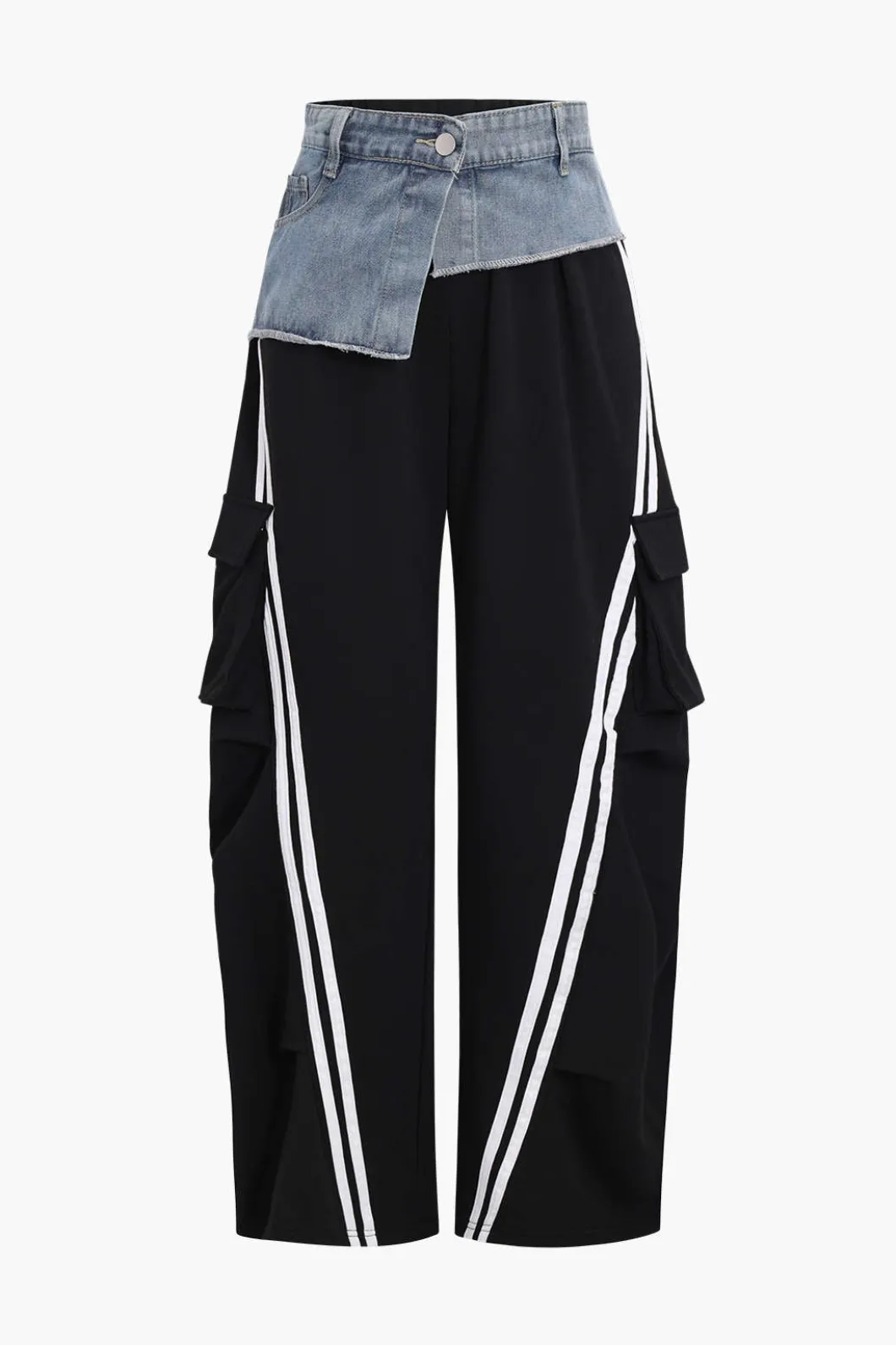 Denim Patchwork Pocket Trousers>MICAS Hot