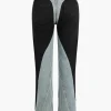 Denim Patchwork Straight Leg Jeans>MICAS Sale