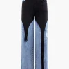 Denim Patchwork Straight Leg Jeans>MICAS Sale