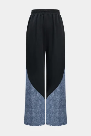 Denim Patchwork Trousers>MICAS Discount