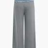 Denim Patchwork Wide Leg Trousers>MICAS Discount