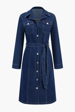 Denim Pocket Belted Outerwear>MICAS Best
