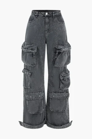 Denim Pocket Button Jeans>MICAS Hot