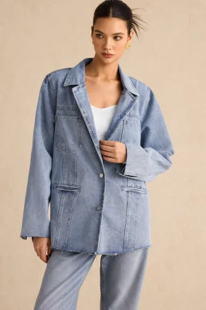 Denim Pocket Buttons Long Sleeve Outerwear>MICAS Clearance