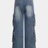 Denim Pocket Wide Leg Pant Jeans>MICAS New
