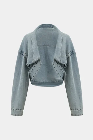 Denim Studded Long Sleeve Outerwear>MICAS Online