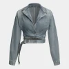 Denim Tie-Up Crossed Outerwear>MICAS Fashion
