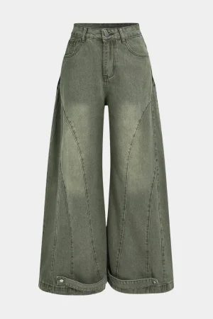 Denim Washed Wide Leg Jean>MICAS Online