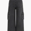 Denim Wide Leg Pants Low Waist Cargo Jeans>MICAS Hot
