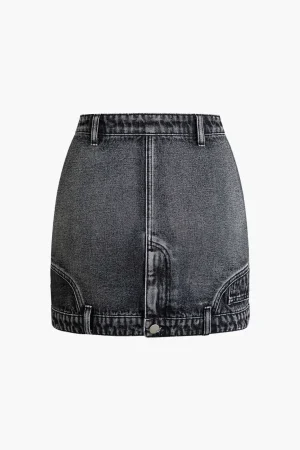 Denim Zip Up Mini Skirt>MICAS Sale