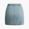 Denim Zip Up Mini Skirt>MICAS Sale