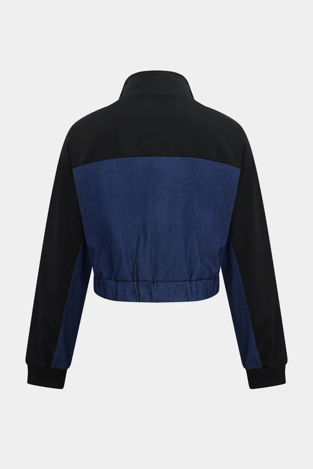 Denim Zipper Patchwork Jacket And Trousers Set>MICAS Fashion