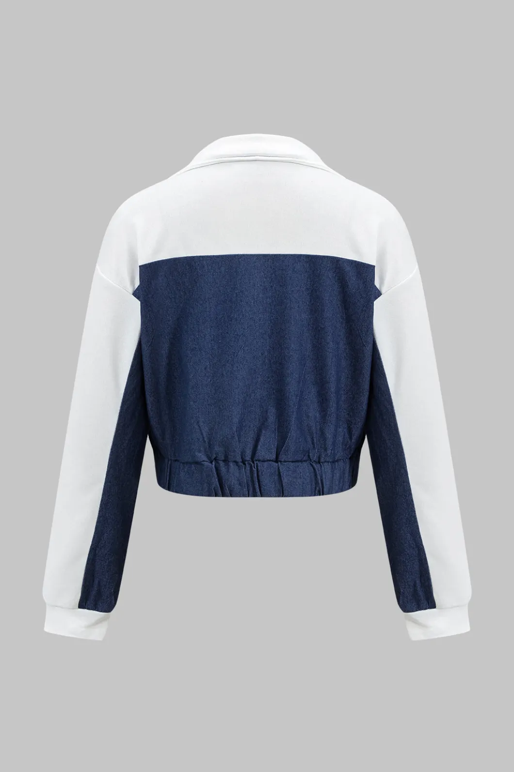 Denim Zipper Patchwork Jacket And Trousers Set>MICAS Fashion