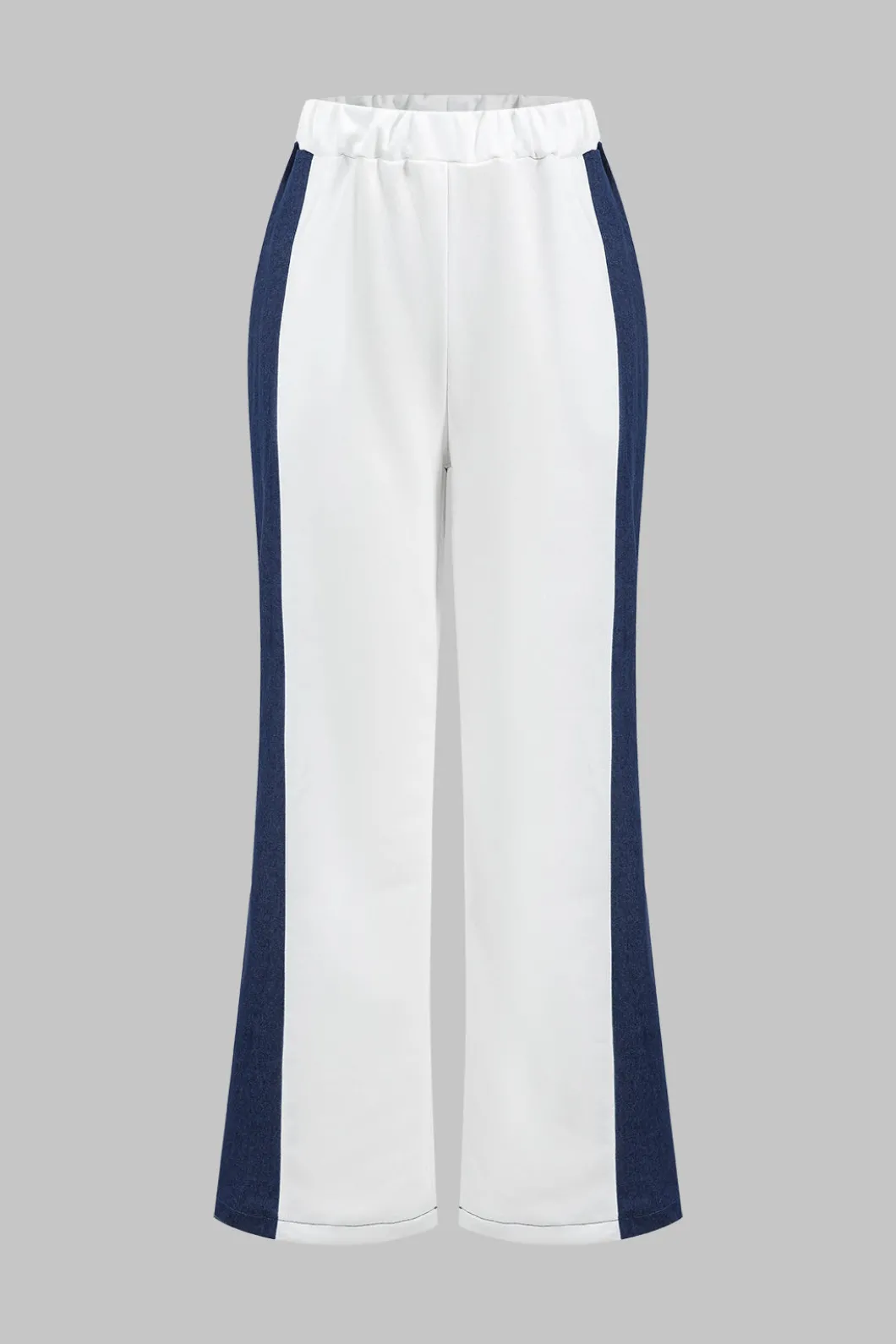 Denim Zipper Patchwork Jacket And Trousers Set>MICAS Fashion