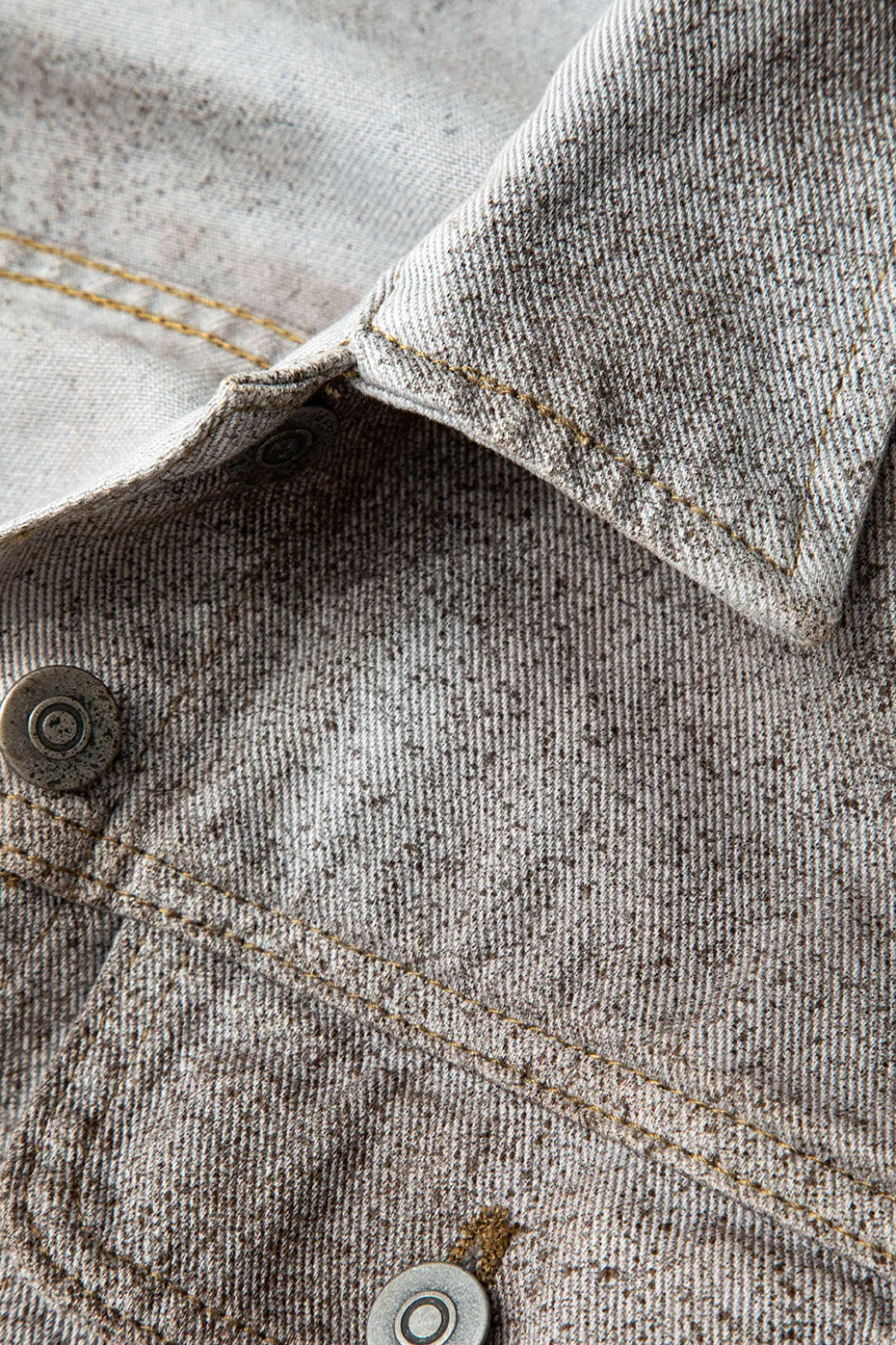 Distressed Flap Pocket Collared Denim Jacket>MICAS Hot