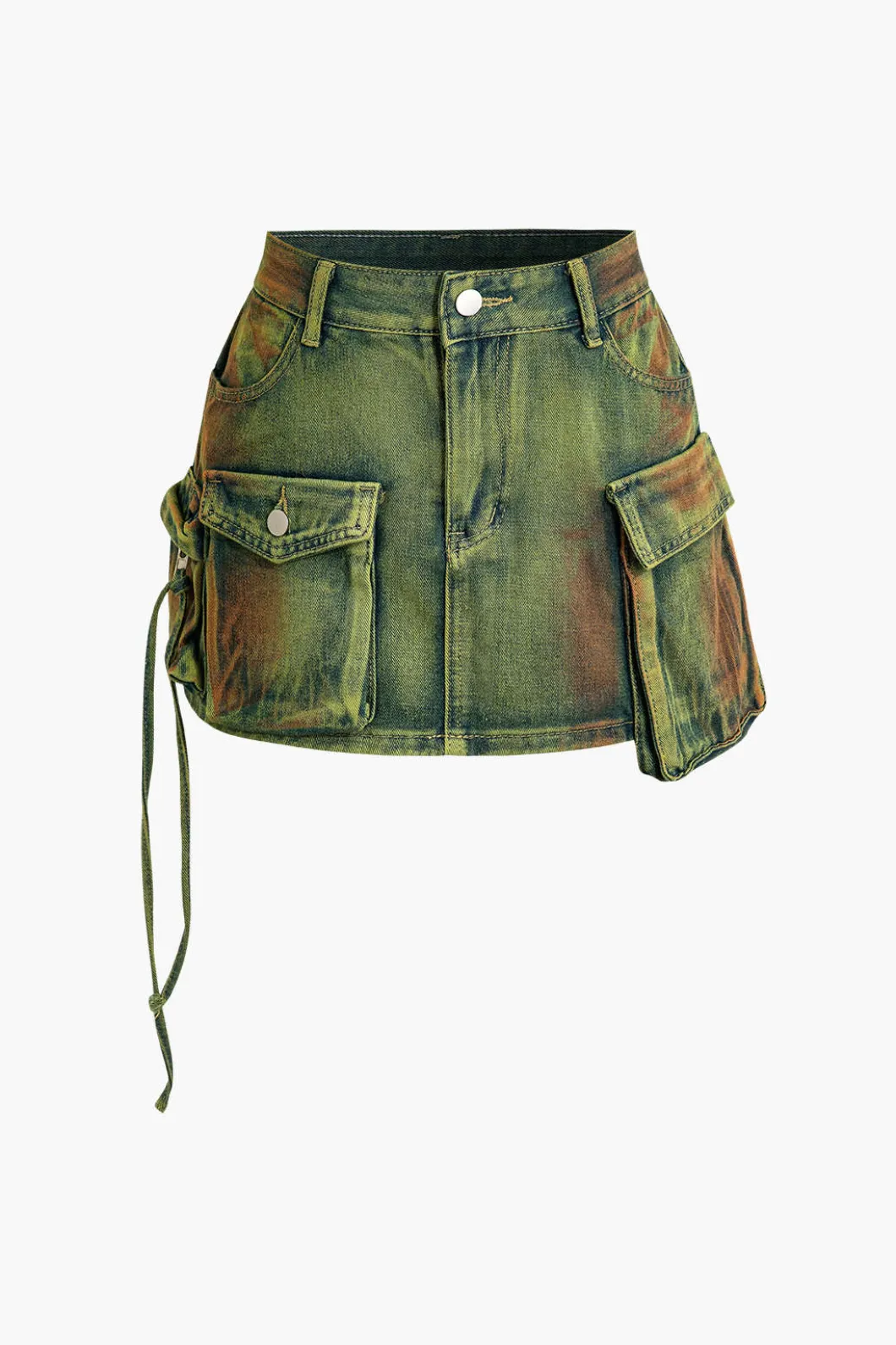 Distressed Flap Pocket Denim Mini Skirt>MICAS New