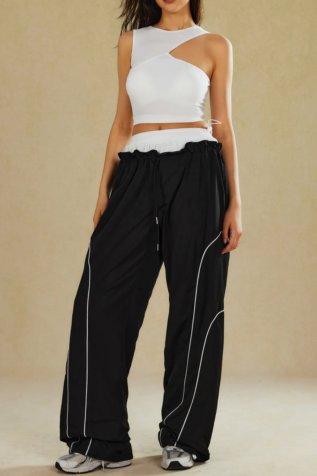 Double Waistband Color Block Trousers>MICAS Sale