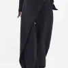 Draped Wrap Straight Leg Suit Pants>MICAS Online