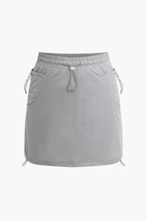 Drawstring Pocket Mini Skirt>MICAS Hot