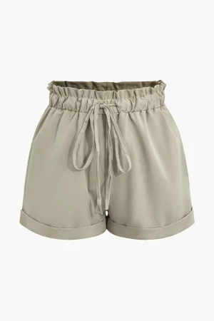 Drawstring Rolled Hem Shorts>MICAS Best