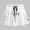 Drawstring Ruched Patchwork Skirt>MICAS Discount