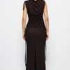 Drawstring Ruched Split Maxi Skirt>MICAS Clearance