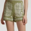 Embroidered High-Waist Shorts>MICAS New