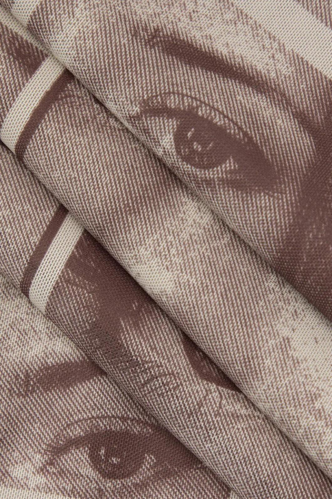 Face Graphic V-neck Lace Trim Mini Dress>MICAS Hot