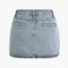 Faded Flap Pocket Cargo Denim Mini Skirt>MICAS Discount