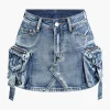 Faded Pocket Denim Mini Skirt>MICAS Clearance