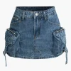 Faded Pocket Denim Mini Skirt>MICAS Clearance