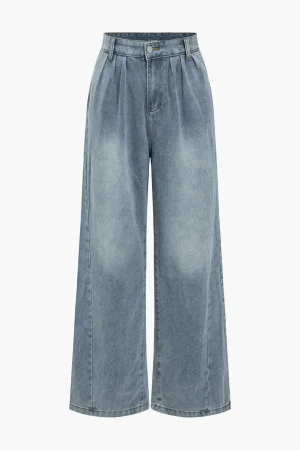 Faded Wide Leg Jeans>MICAS Outlet