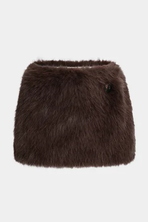 Faux Fur Button Mini Skirt>MICAS Discount