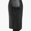 Faux Leather Asymmetrical Twist Knot Skirt>MICAS Clearance