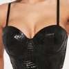 Faux Leather Bustier Cami Top>MICAS Outlet