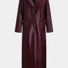 Faux Leather Button Fake Pockets Coat>MICAS New