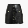 Faux Leather Button Mini Skirt>MICAS Best